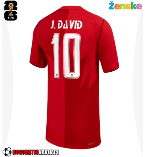 Ženske Nogometnih dresov Kanada Jonathan David #10 Domači SP 2026 Kratki rokavi Ženske Nogometnih dresov Kanada Jonathan David #10 Domači SP 2026 Kratki rokavi